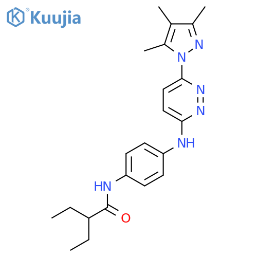 2-ethyl-N-(4-{[6-(3,4,5-trimethyl-1H-pyrazol-1-yl)pyridazin-3-yl]amino}phenyl)butanamide structure