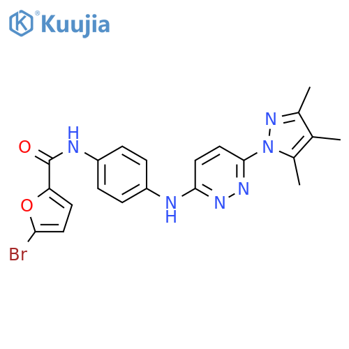 5-bromo-N-(4-{[6-(3,4,5-trimethyl-1H-pyrazol-1-yl)pyridazin-3-yl]amino}phenyl)furan-2-carboxamide structure