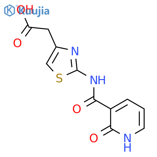 2-[2-(2-oxo-1,2-dihydropyridine-3-amido)-1,3-thiazol-4-yl]acetic acid structure