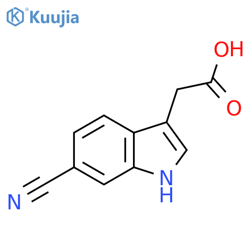 2-(6-cyano-1H-indol-3-yl)acetic acid structure