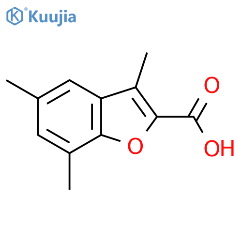 3,5,7-Trimethyl-1-benzofuran-2-carboxylic acid structure