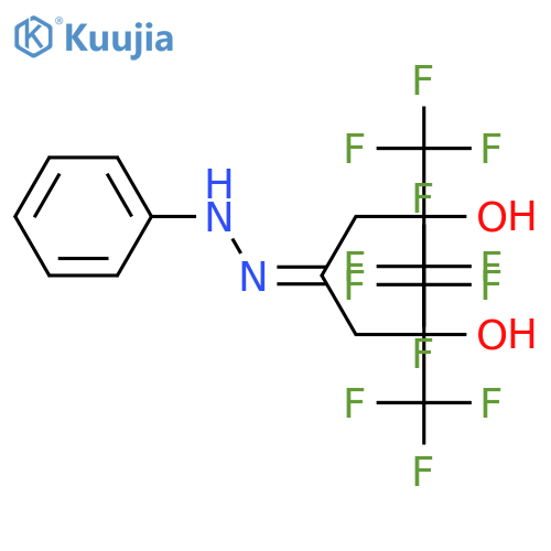 4-Heptanone,1,1,1,7,7,7-hexafluoro-2,6-dihydroxy-2,6-bis(trifluoromethyl)-,2-phenylhydrazone structure