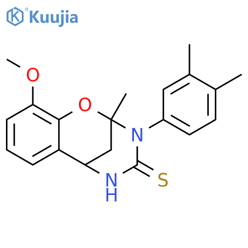 10-(3,4-dimethylphenyl)-6-methoxy-9-methyl-8-oxa-10,12-diazatricyclo[7.3.1.0^{2,7}]trideca-2,4,6-triene-11-thione structure