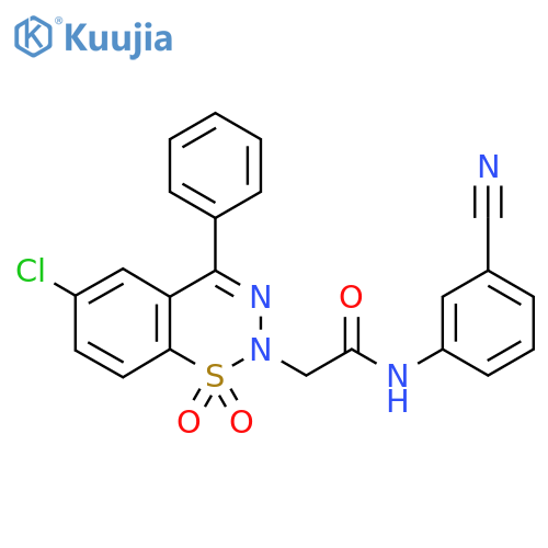 2-(6-chloro-1,1-dioxo-4-phenyl-2H-1lambda6,2,3-benzothiadiazin-2-yl)-N-(3-cyanophenyl)acetamide structure