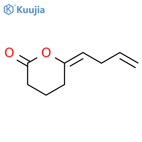 2H-Pyran-2-one, 6-(3-butenylidene)tetrahydro-, (E)- structure