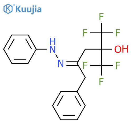 2-Pentanone,5,5,5-trifluoro-4-hydroxy-1-phenyl-4-(trifluoromethyl)-, 2-phenylhydrazone structure