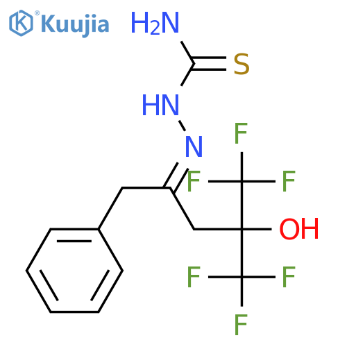 Hydrazinecarbothioamide,2-[4,4,4-trifluoro-3-hydroxy-1-(phenylmethyl)-3-(trifluoromethyl)butylidene]- structure
