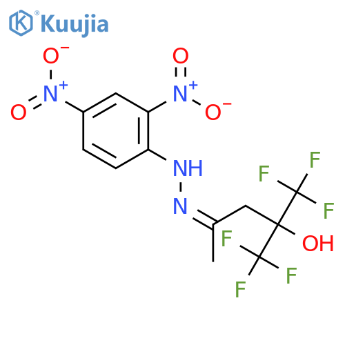 2-Pentanone,5,5,5-trifluoro-4-hydroxy-4-(trifluoromethyl)-, 2-(2,4-dinitrophenyl)hydrazone structure
