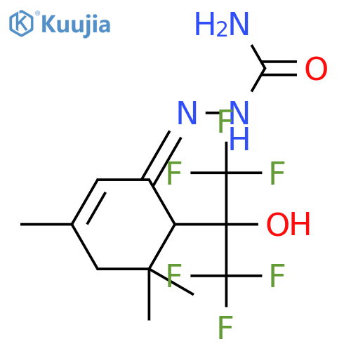Hydrazinecarboxamide,2-[3,5,5-trimethyl-6-[2,2,2-trifluoro-1-hydroxy-1-(trifluoromethyl)ethyl]-2-cyclohexen-1-ylidene]- structure