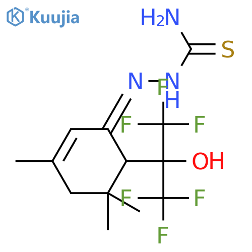 Hydrazinecarbothioamide,2-[3,5,5-trimethyl-6-[2,2,2-trifluoro-1-hydroxy-1-(trifluoromethyl)ethyl]-2-cyclohexen-1-ylidene]- structure