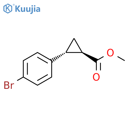 trans -methyl 2-(4-bromophenyl)cyclopropanecarboxylate structure