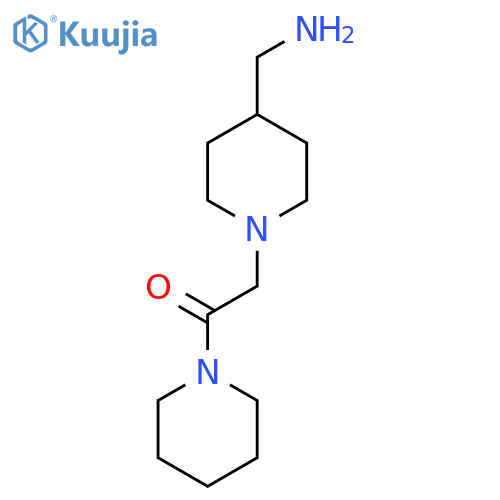 2-[4-(aminomethyl)piperidin-1-yl]-1-(piperidin-1-yl)ethan-1-one structure