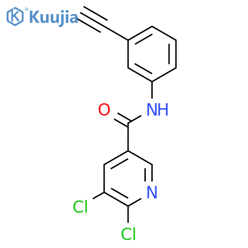 5,6-dichloro-N-(3-ethynylphenyl)pyridine-3-carboxamide structure