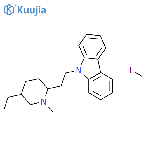 9-[2-(5-ethyl-1-methylpiperidin-2-yl)ethyl]-9H-carbazole - iodomethane (1:1) structure