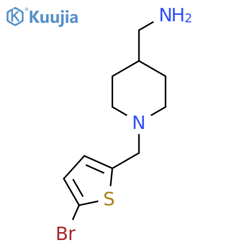 {1-[(5-Bromothiophen-2-yl)methyl]piperidin-4-yl}methanamine structure