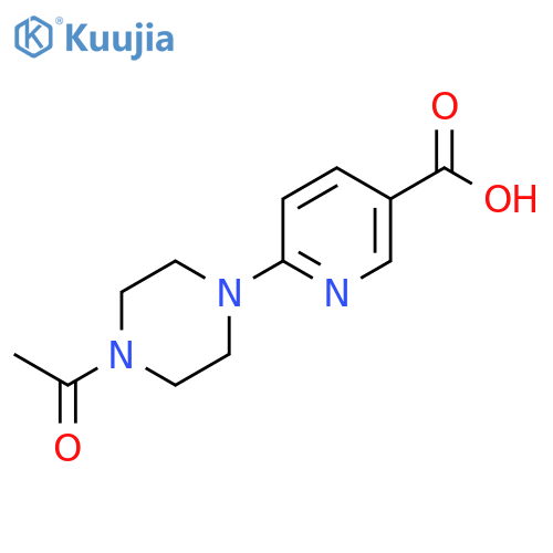 6-(4-acetylpiperazin-1-yl)pyridine-3-carboxylic acid structure