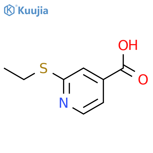 2-(ethylsulfanyl)pyridine-4-carboxylic acid structure