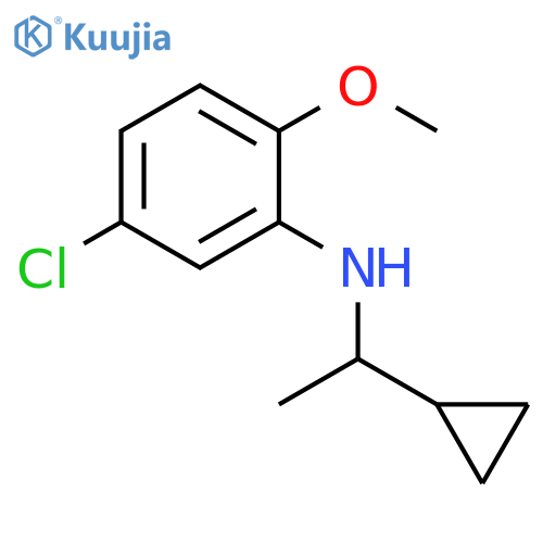 5-chloro-N-(1-cyclopropylethyl)-2-methoxyaniline structure