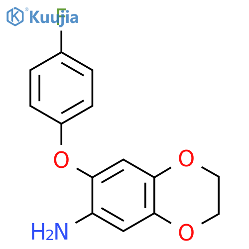 7-(4-Fluorophenoxy)-2,3-dihydro-1,4-benzodioxin-6-amine structure
