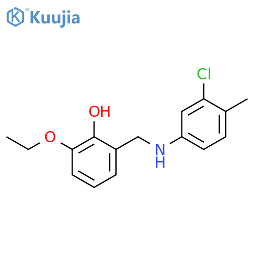 2-[(3-chloro-4-methylanilino)methyl]-6-ethoxyphenol structure