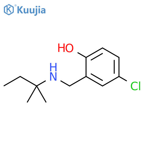 4-chloro-2-{(2-methylbutan-2-yl)aminomethyl}phenol structure