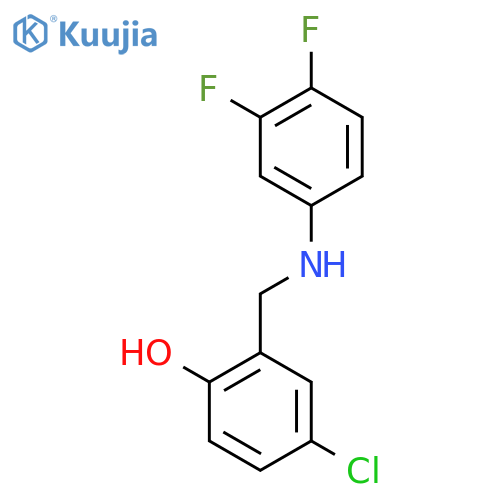 4-Chloro-2-(((3,4-difluorophenyl)amino)methyl)phenol structure