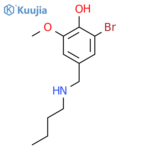 2-Bromo-4-[(butylamino)methyl]-6-methoxyphenol structure