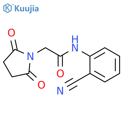 1-Pyrrolidineacetamide, N-(2-cyanophenyl)-2,5-dioxo- structure