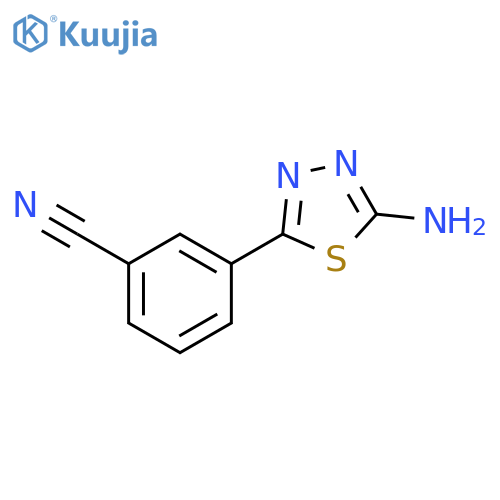 3-(5-amino-1,3,4-thiadiazol-2-yl)benzonitrile structure