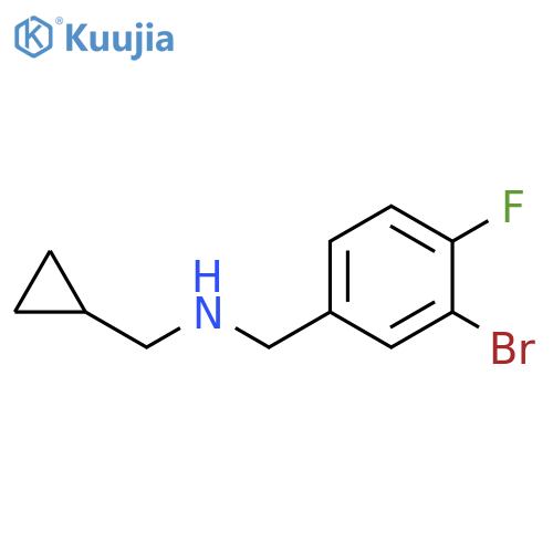 (3-bromo-4-fluorophenyl)methyl(cyclopropylmethyl)amine structure