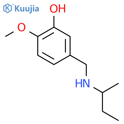 5-{(butan-2-yl)aminomethyl}-2-methoxyphenol structure