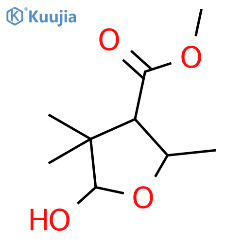 3-Furancarboxylic acid, tetrahydro-5-hydroxy-2,4,4-trimethyl-, methyl ester structure
