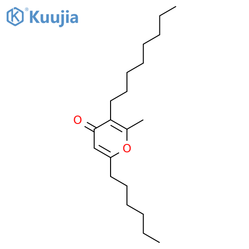 4H-Pyran-4-one, 6-hexyl-2-methyl-3-octyl- structure