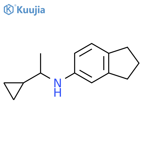 N-(1-cyclopropylethyl)-2,3-dihydro-1H-inden-5-amine structure