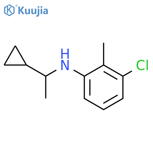 3-chloro-N-(1-cyclopropylethyl)-2-methylaniline structure