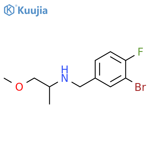 (3-bromo-4-fluorophenyl)methyl(1-methoxypropan-2-yl)amine structure