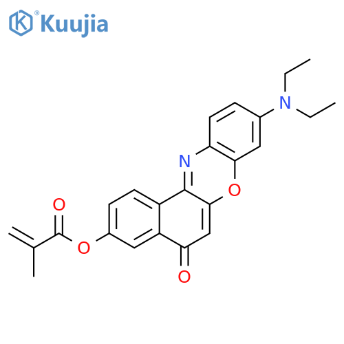 2-Propenoic acid, 2-methyl-, 9-(diethylamino)-5-oxo-5H-benzo[a]phenoxazin-3-yl ester structure