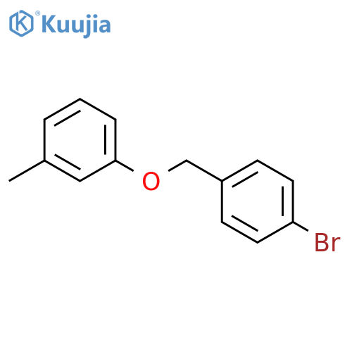 1-bromo-4-[(3-methylphenoxy)methyl]benzene structure