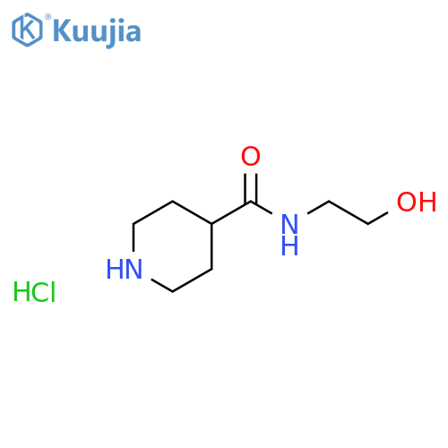 N-(2-hydroxyethyl)piperidine-4-carboxamide hydrochloride structure