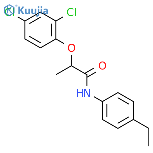 Propanamide, 2-(2,4-dichlorophenoxy)-N-(4-ethylphenyl)- structure
