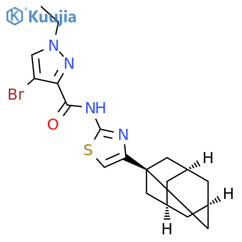 <br>N-[4-(1-adamantyl)-1,3-thiazol-2-yl]-4-bromo-1-ethyl-1H-pyrazole-3-carboxam ide structure