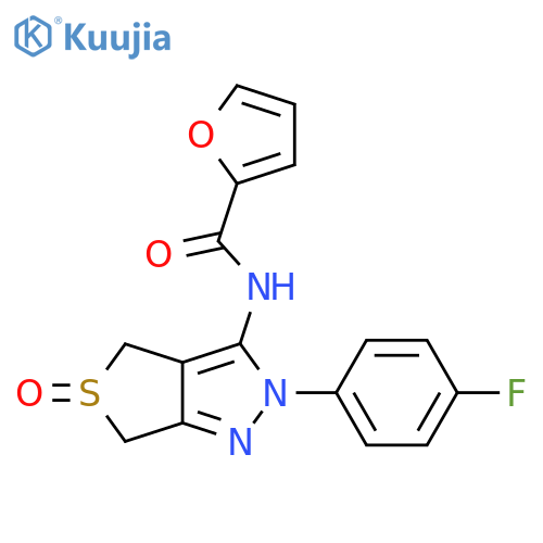 N-[2-(4-fluorophenyl)-5-oxo-2H,4H,6H-5lambda4-thieno[3,4-c]pyrazol-3-yl]furan-2-carboxamide structure