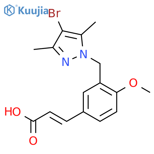 (2E)-3-{3-(4-Bromo-3,5-dimethyl-1H-pyrazol-1-yl)methyl-4-methoxyphenyl}acrylic Acid structure