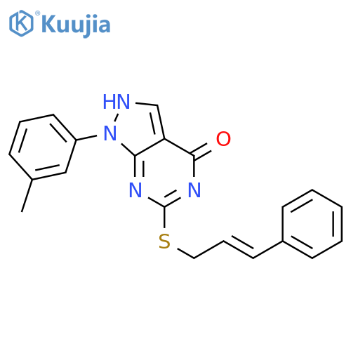 1-(3-methylphenyl)-6-{[(2E)-3-phenylprop-2-en-1-yl]sulfanyl}-1H-pyrazolo[3,4-d]pyrimidin-4-ol structure