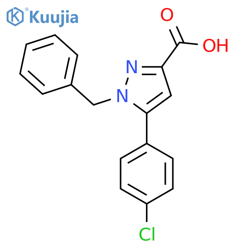 1-Benzyl-5-(4-chlorophenyl)-1H-pyrazole-3-carboxylic acid structure