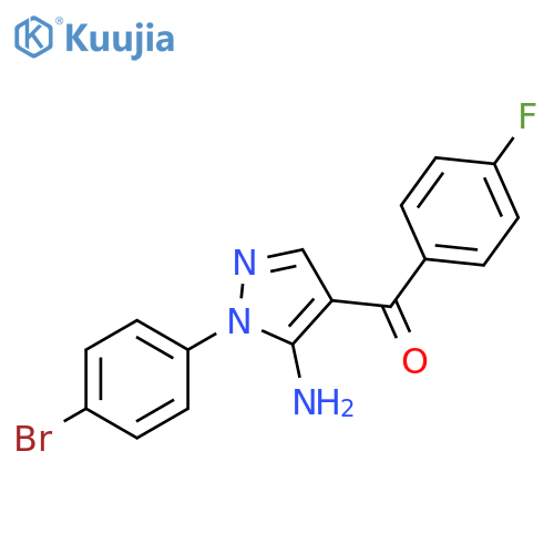 Methanone, [5-amino-1-(4-bromophenyl)-1H-pyrazol-4-yl](4-fluorophenyl)- structure