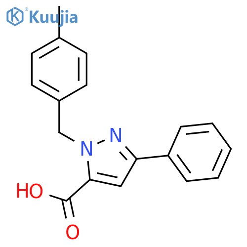 1H-Pyrazole-5-carboxylic acid, 1-[(4-methylphenyl)methyl]-3-phenyl- structure