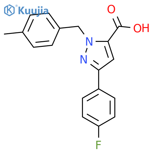 1-(4-Methylbenzyl)-3-(4-fluorophenyl)-1H-pyrazole-5-carboxylic acid structure