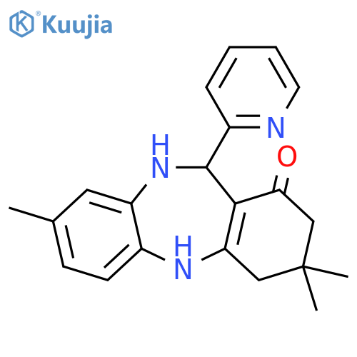 6,14,14-trimethyl-10-(pyridin-2-yl)-2,9-diazatricyclo[9.4.0.0^{3,8}]pentadeca-1(11),3(8),4,6-tetraen-12-one structure