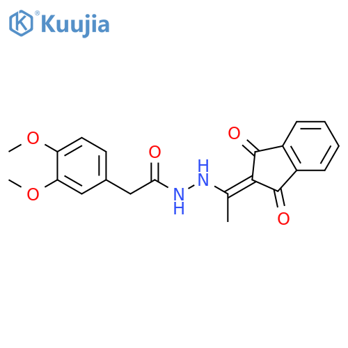 2-(3,4-dimethoxyphenyl)-N'-[1-(1,3-dioxo-2,3-dihydro-1H-inden-2-ylidene)ethyl]acetohydrazide structure